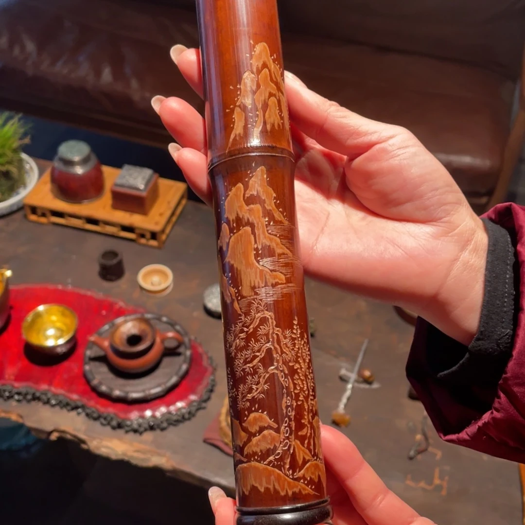 紫砂茶道老煤竹香筒