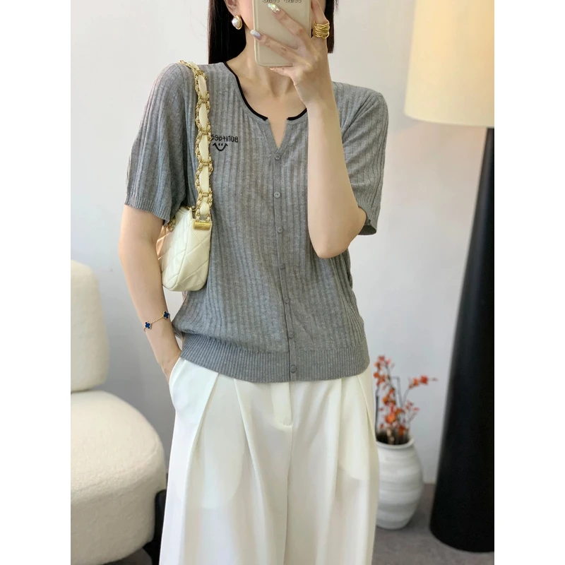 【晴晴精选】2025新款时尚V领假开衫气质减龄小香百搭针织衫A485#