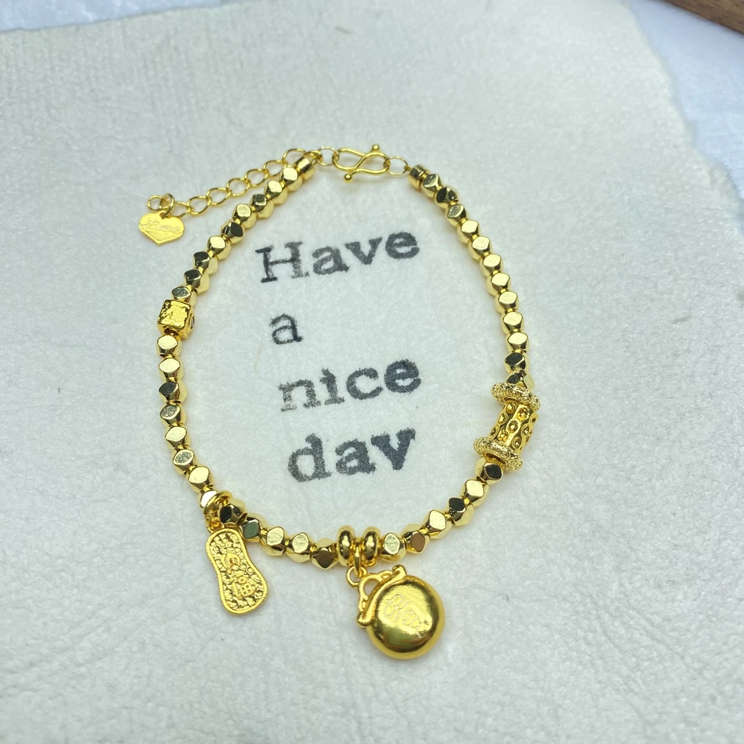 手链 YG黄色吉言蹦迪珠手链多样性发货45934