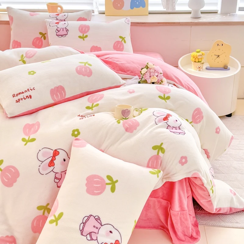 【双面绒牛奶绒】四件套加克重保暖四件套柔软亲肤不闷热奶绒学生