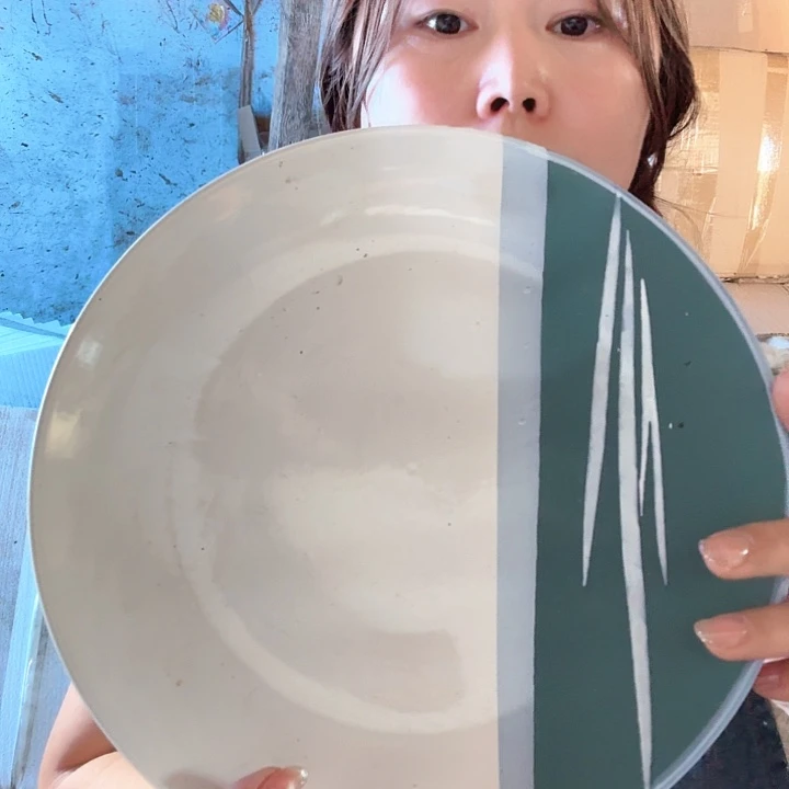 外贸尾单高温陶瓷微瑕北欧牛排盘两个