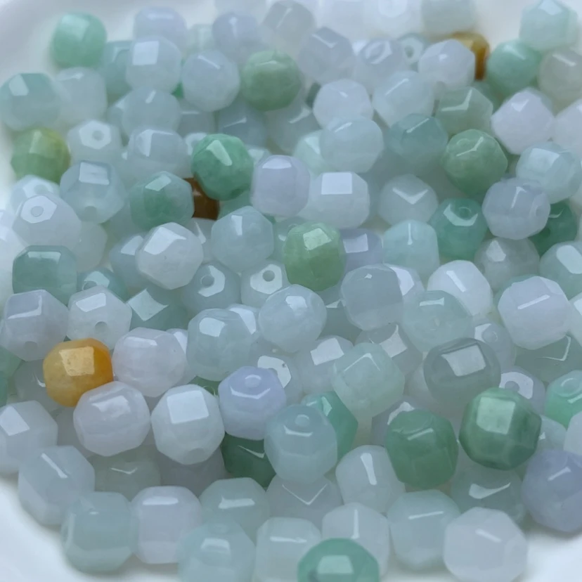 【闪购商品】翡翠手链未镶嵌卡6.4六棱珠30颗