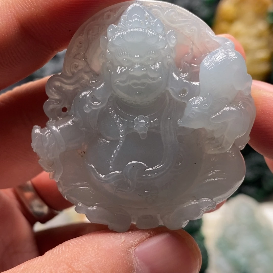 定制翡翠未镶嵌天然翡翠A货黄财神