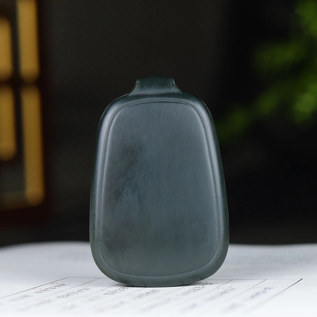 113045和田玉青玉平安牌挂件