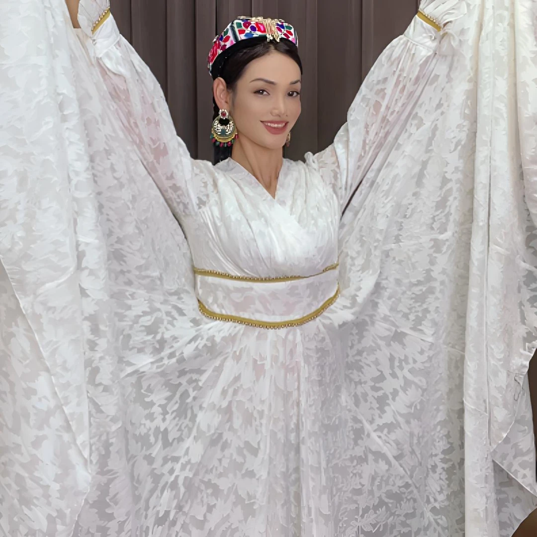 交领襦裙纯色秋季直裾厚款汉服影视传统年会ins风白色古风广袖