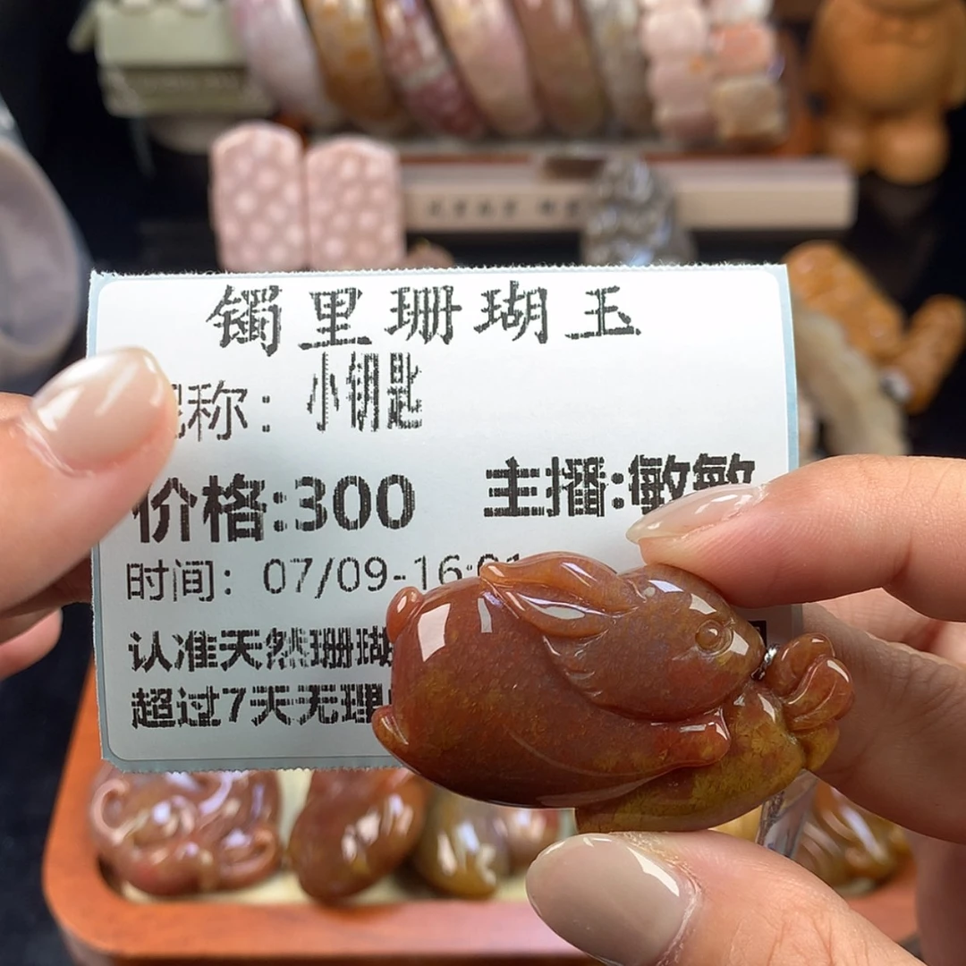 【闪购商品】硅化珊瑚（珊瑚玉）未镶嵌颈饰小*匙