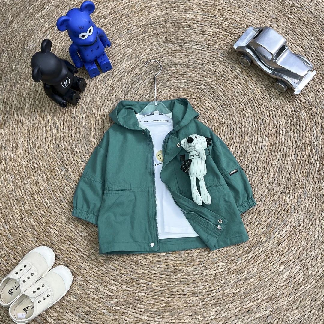 儿童春秋韩版可拆卸小熊连帽外套SQ1161