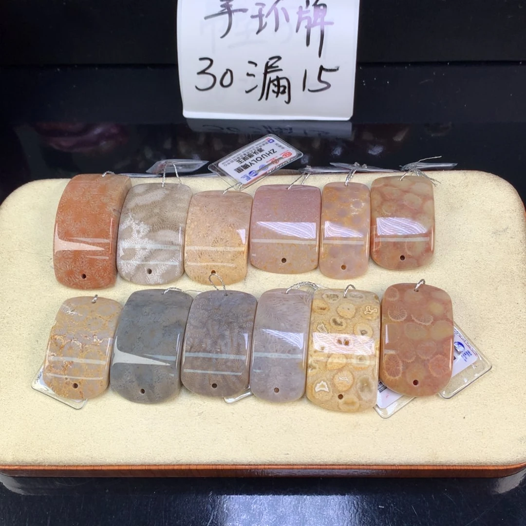 硅化珊瑚（珊瑚玉）未镶嵌吊坠(赠链)15米一个可挑（43号）