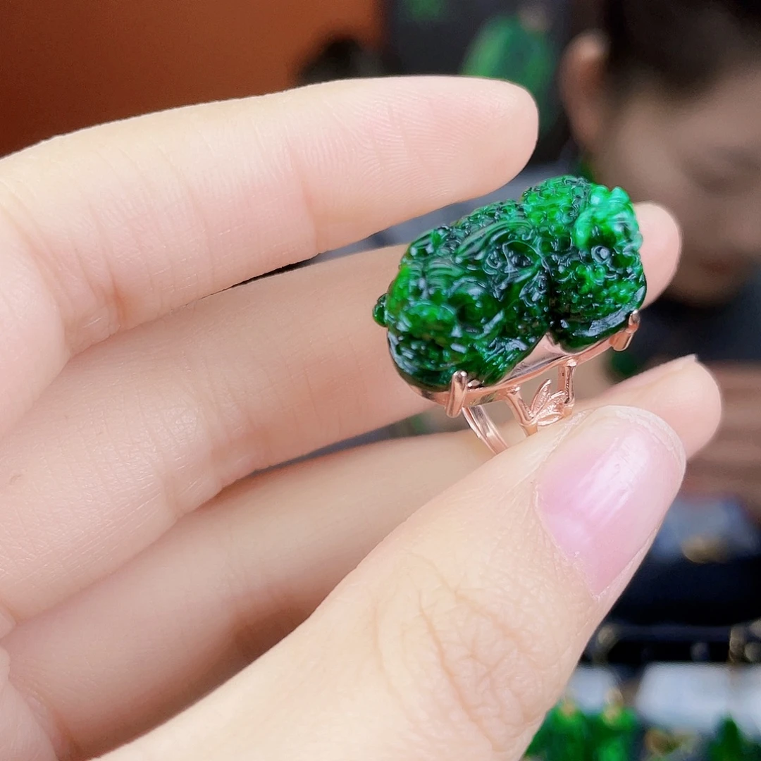 翡翠银S925镶嵌耳饰