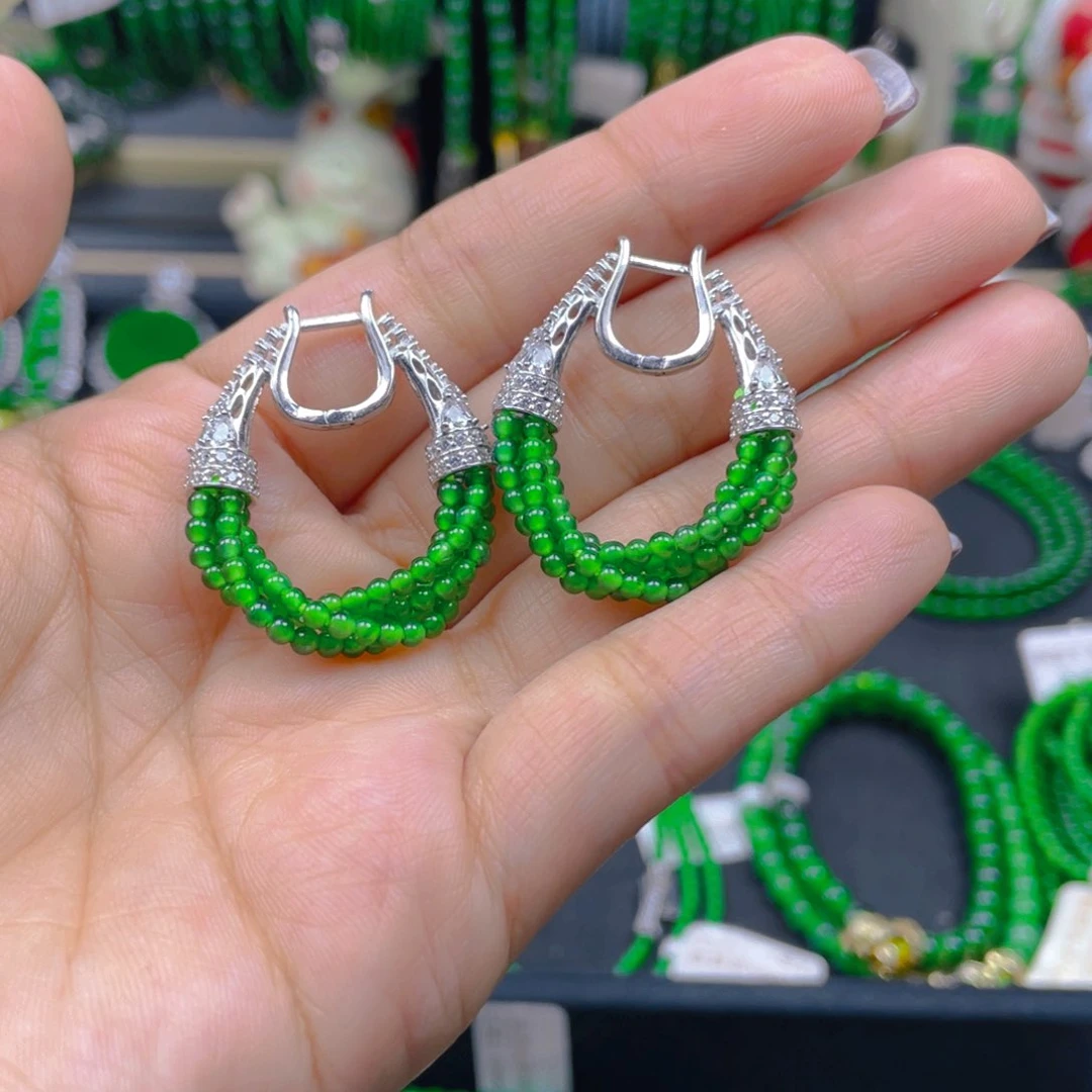 未镶嵌翡翠耳饰珠珠同款