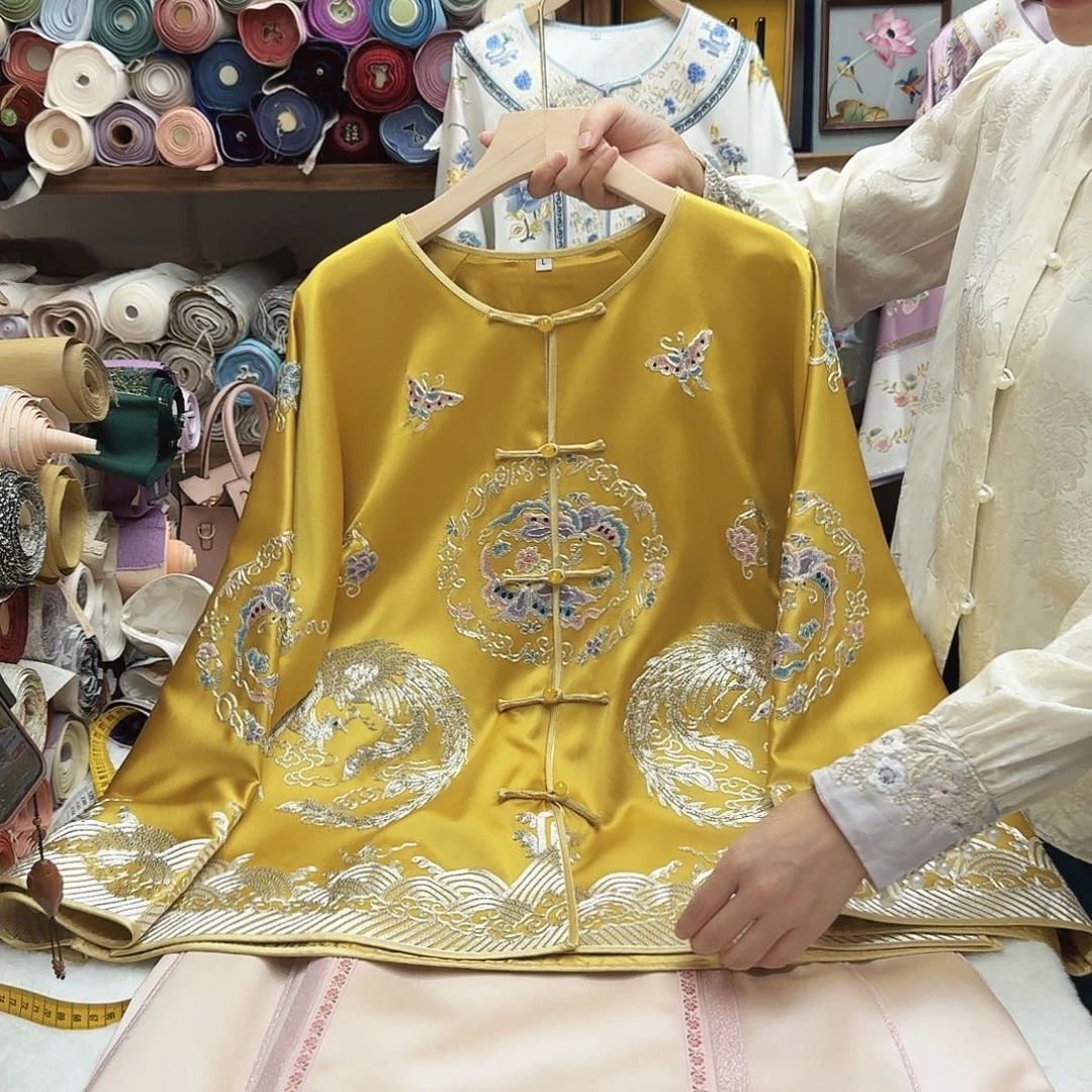 苏绣太太服14.胸围110.衣长65