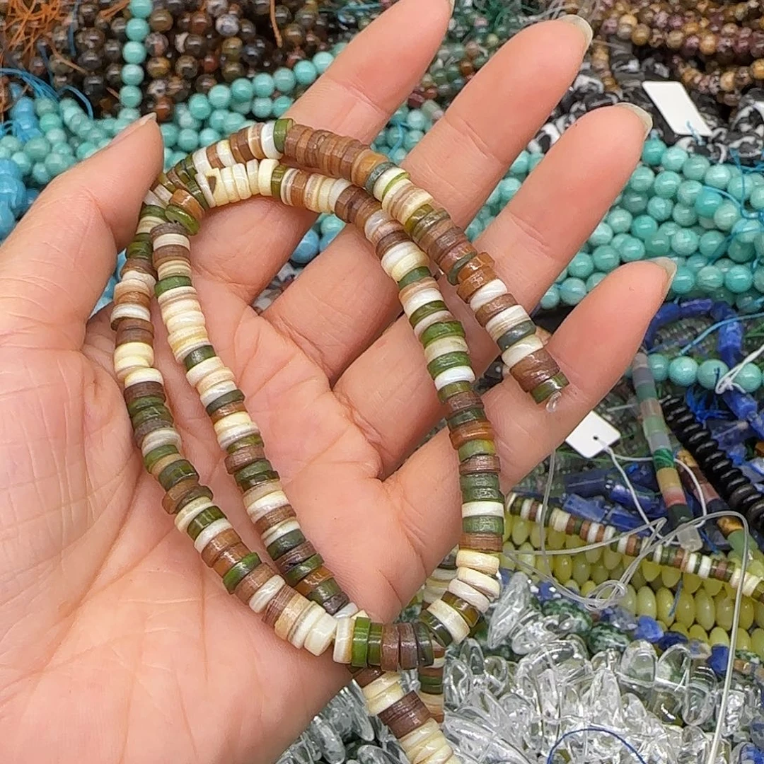 玛瑙/玉髓合金珠宝半成品贝壳6mm一条