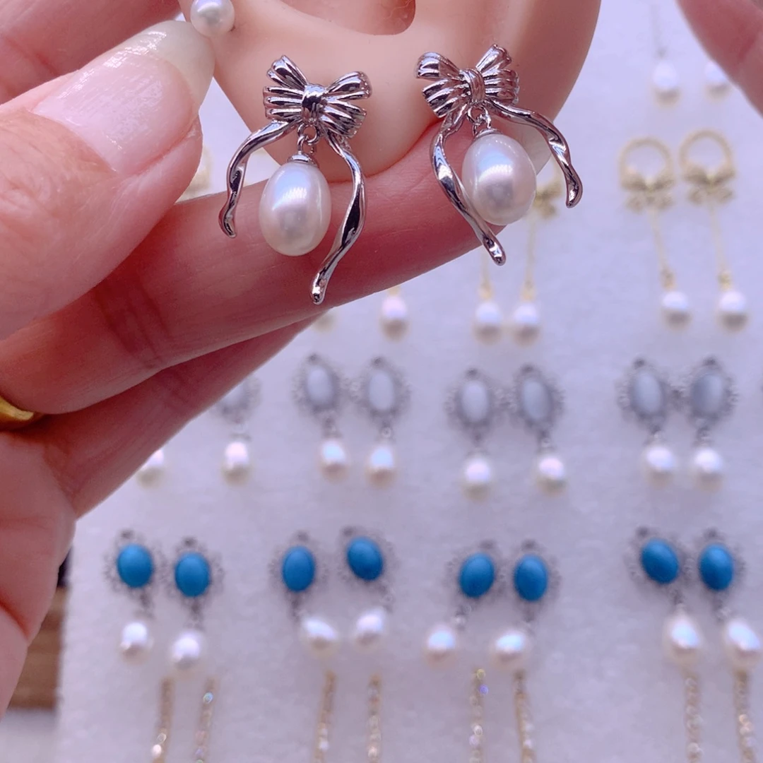 耳饰合金淡水珍珠