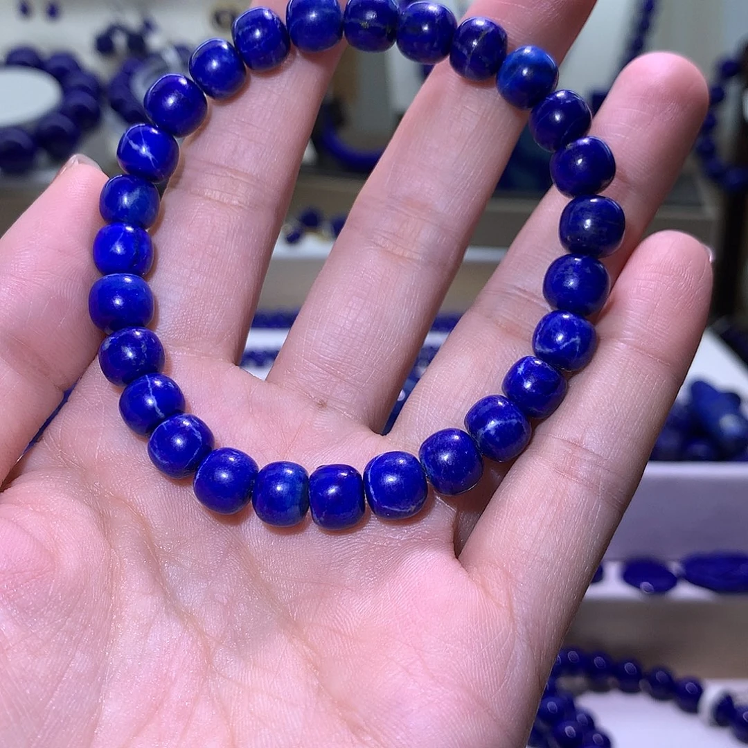 青金石未镶嵌天然原矿老型手串8m +