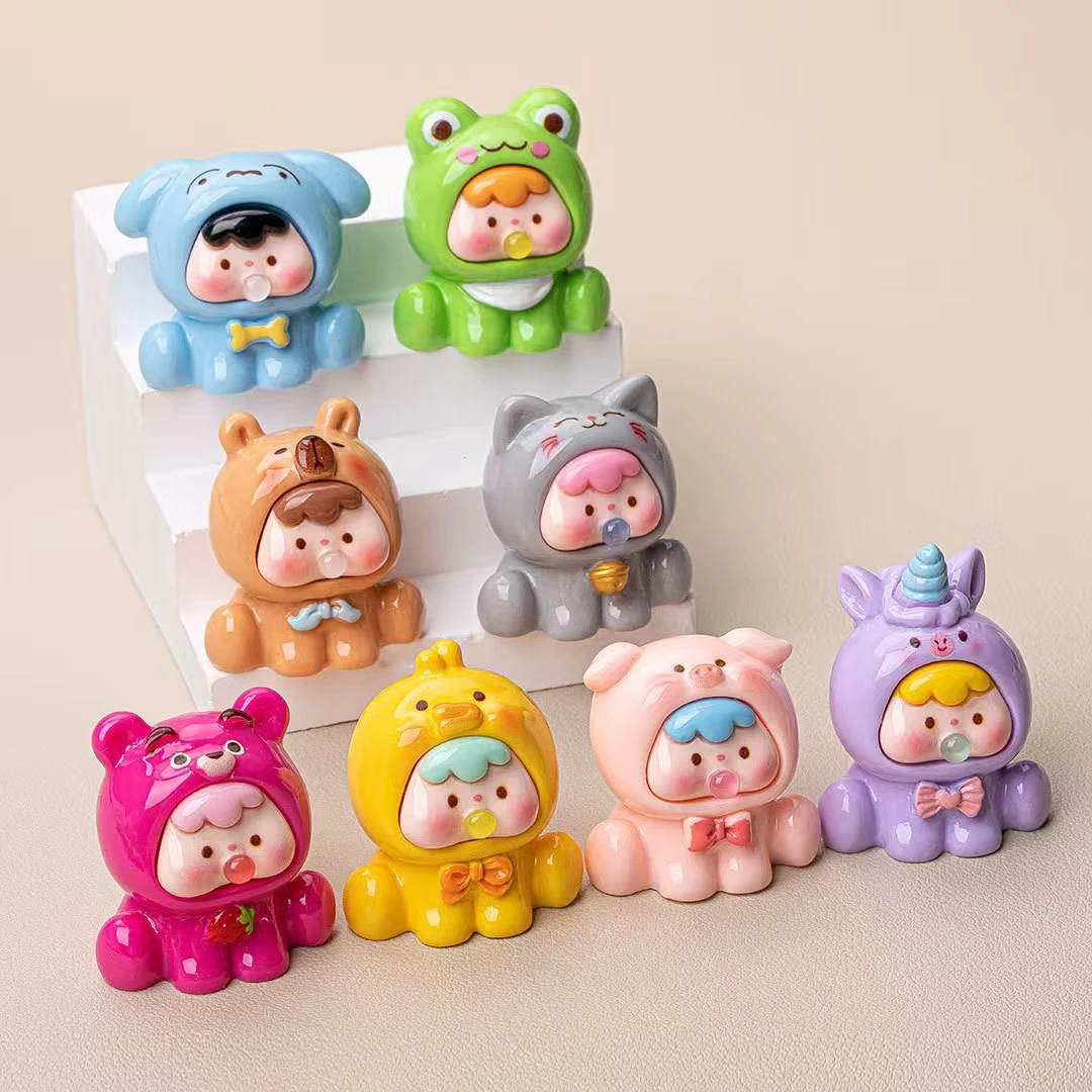 双倍保底+保套）实色吹泡动物崽崽 diy饰品树脂冰箱贴配件桌面摆件