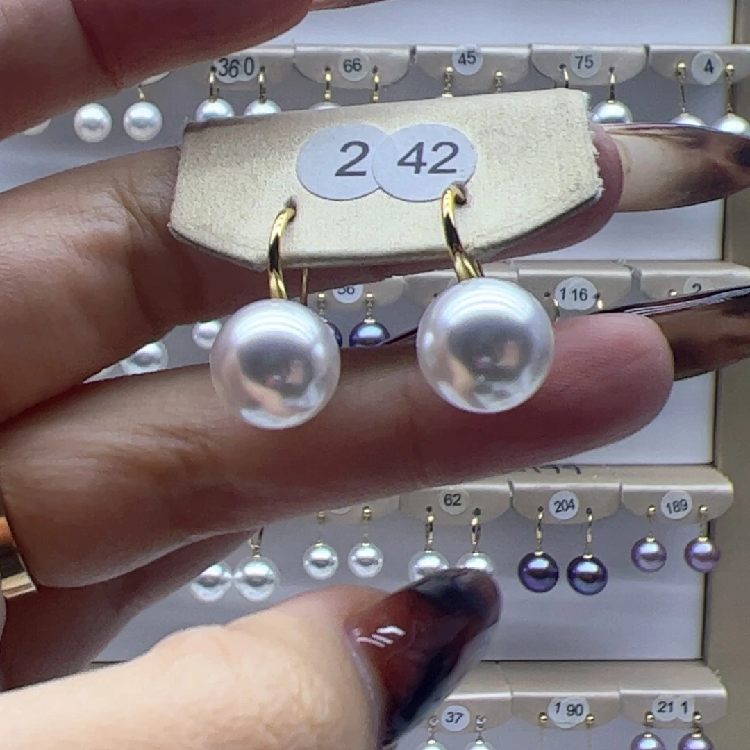 淡水珍珠耳饰银S925镶嵌
