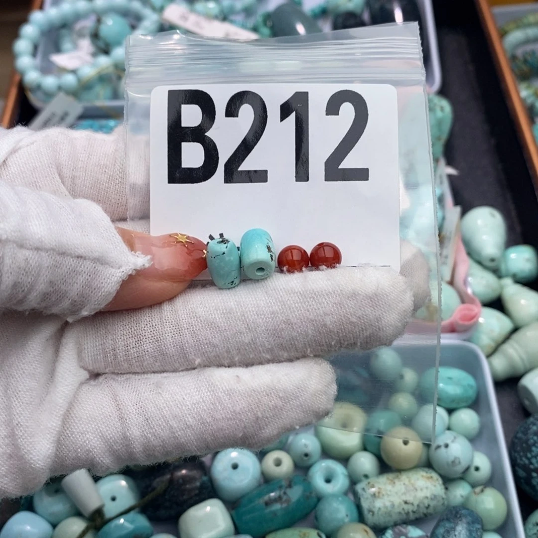 未镶嵌卡6桶珠一对南红玛瑙