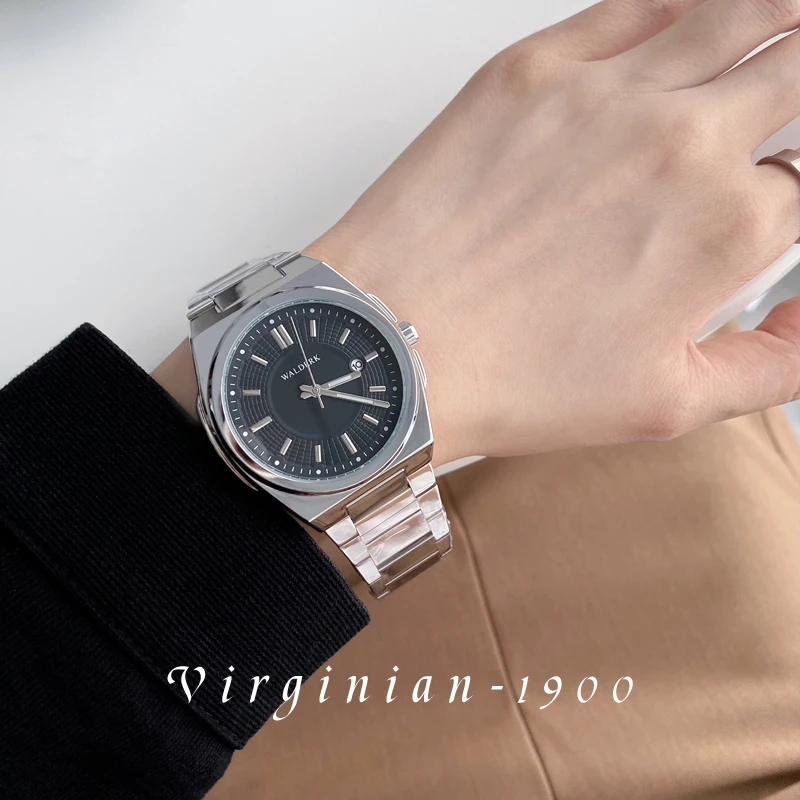 Walderk/沃登尔克时尚日历防水高级感气质夜光男女士情侣腕手表商品图