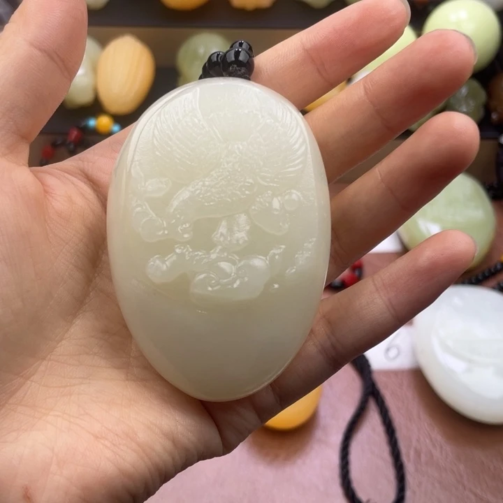 快***仙石材天然古青石手把件