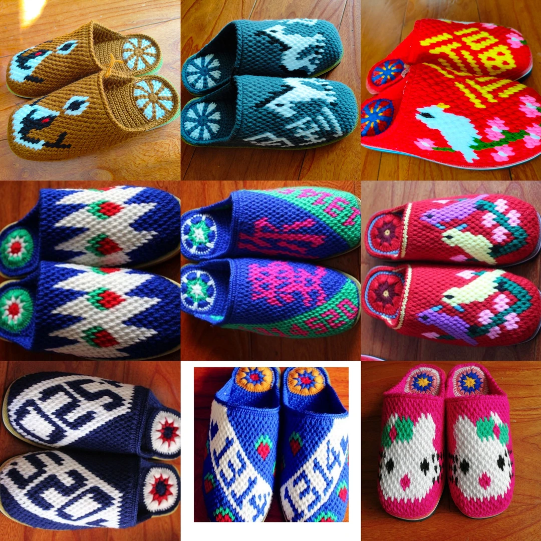 秋冬纯手工毛线拖鞋编织居家婚嫁喜庆保暖防滑不变形成品伴手礼