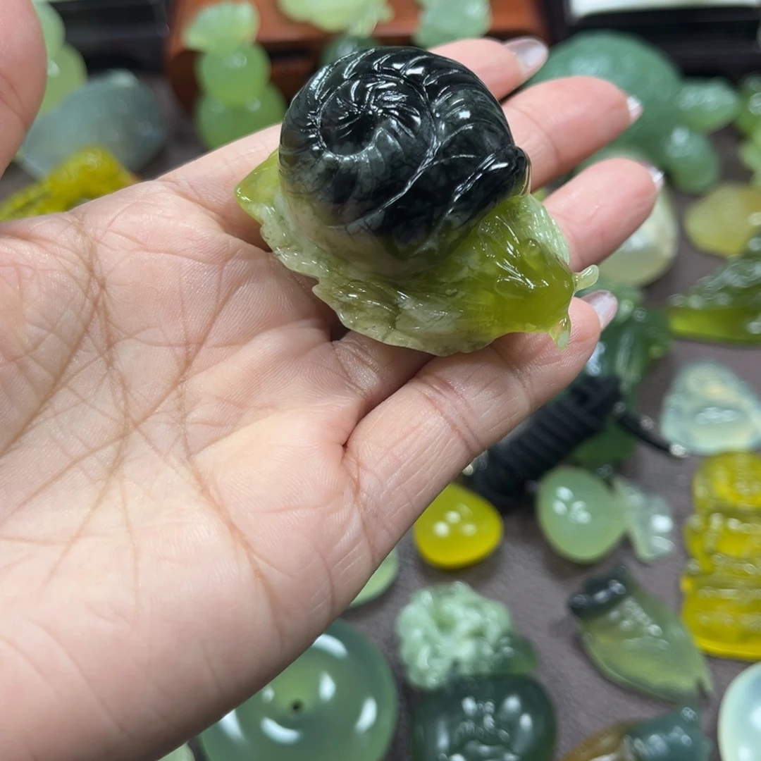 蛇纹石玉未镶嵌手把件手把件