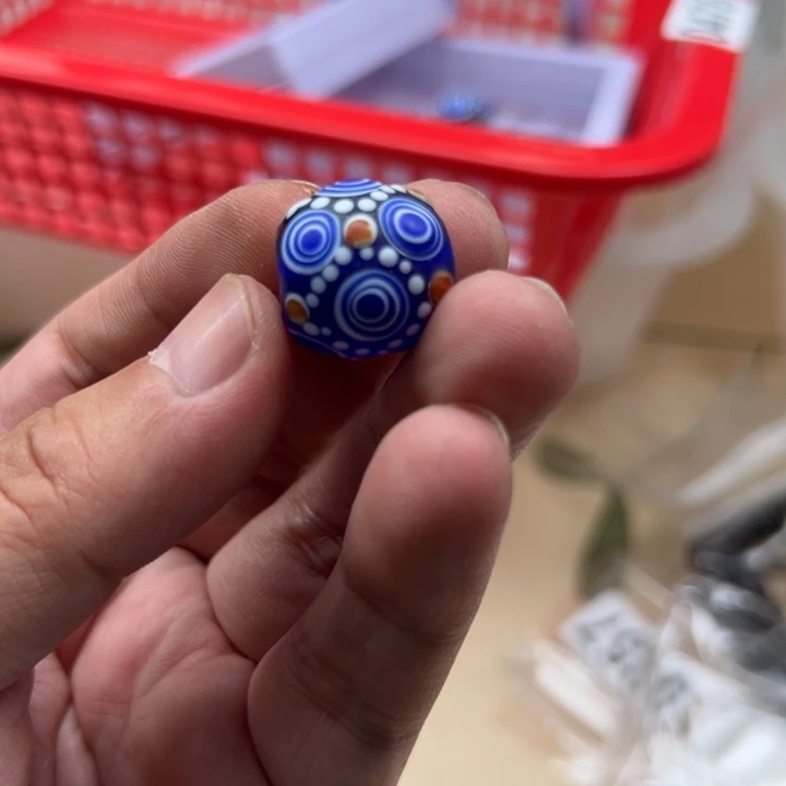 白玉菩提吊坠蓝色0476