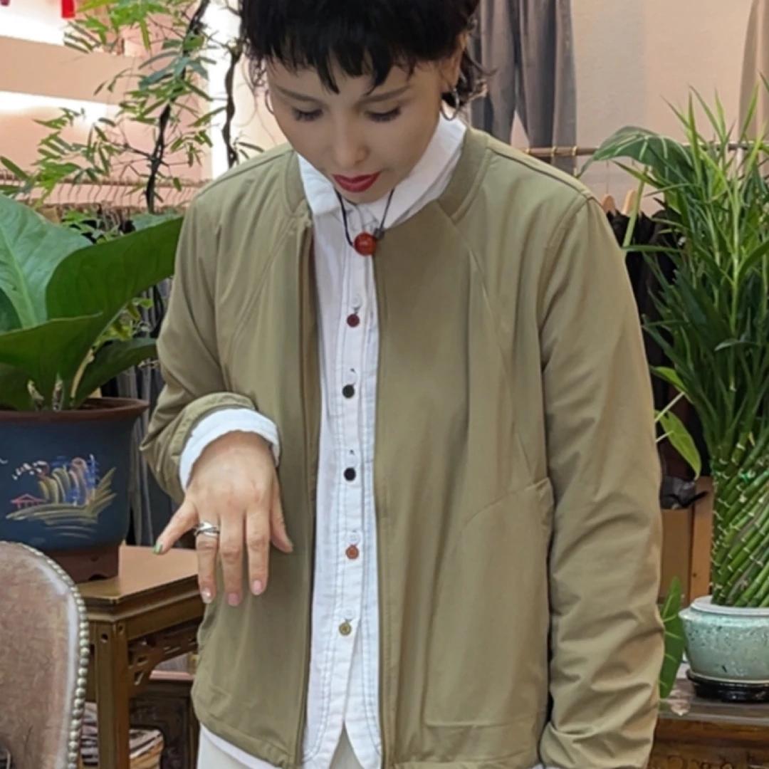 5959女拉链薄款宽松型短外套
