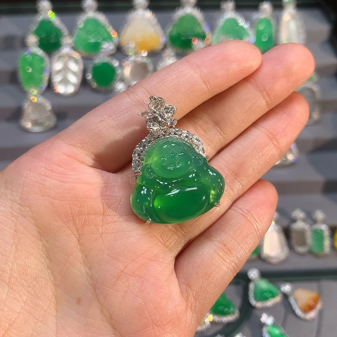 玛瑙/玉髓颈饰银S925镶嵌生**花