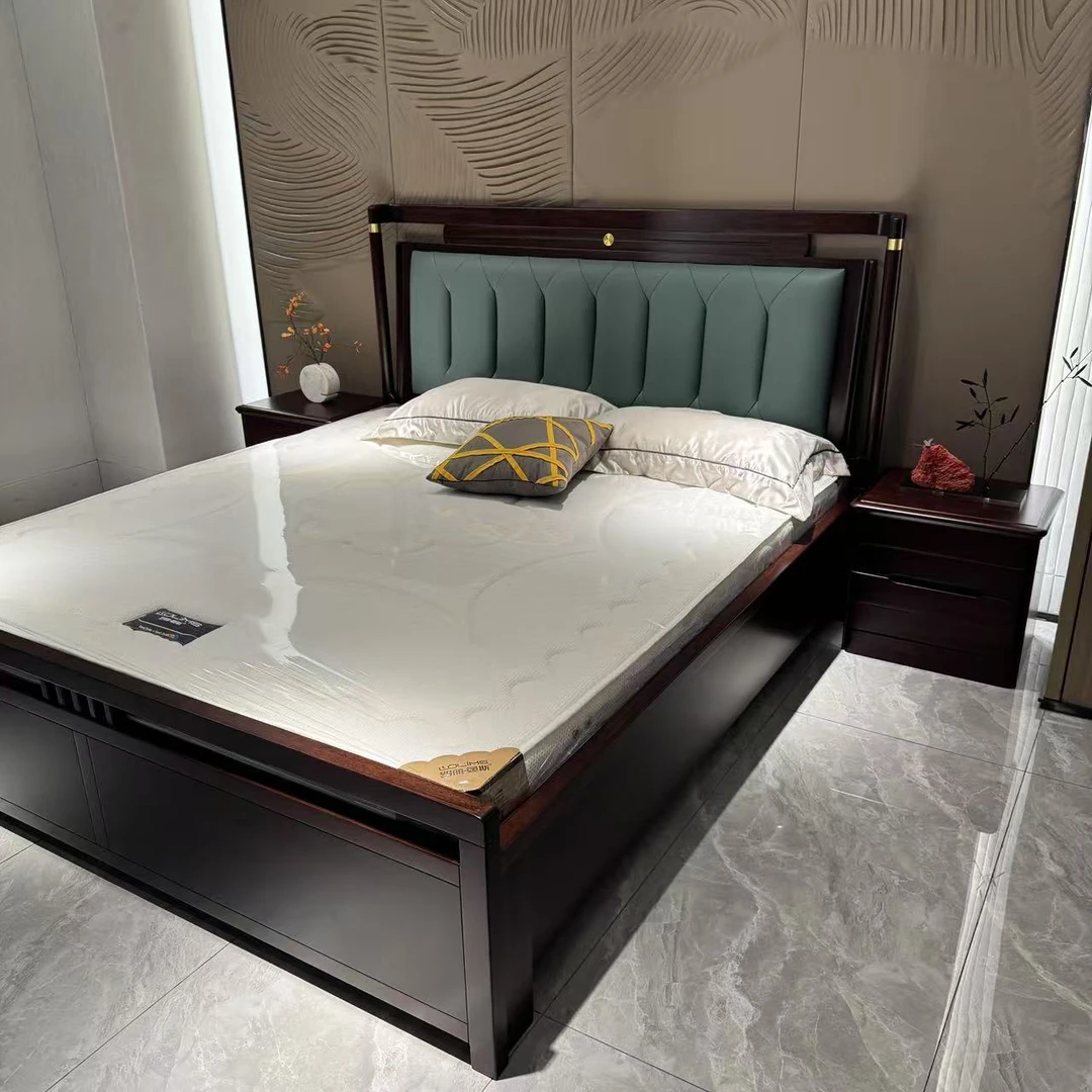 檀韵新中式轻奢实木双人大床现代禅意储物实木大床