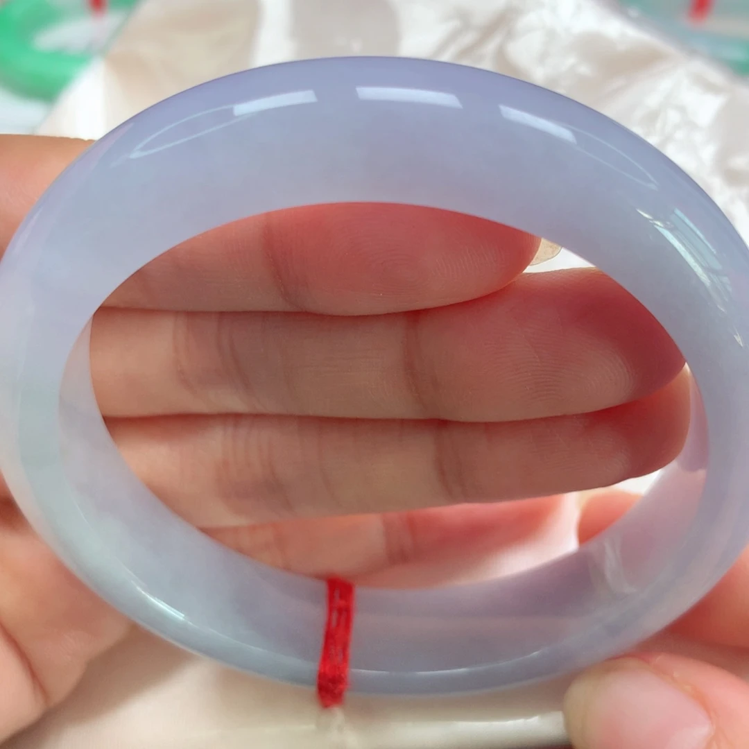 翡翠未镶嵌手镯冰紫色