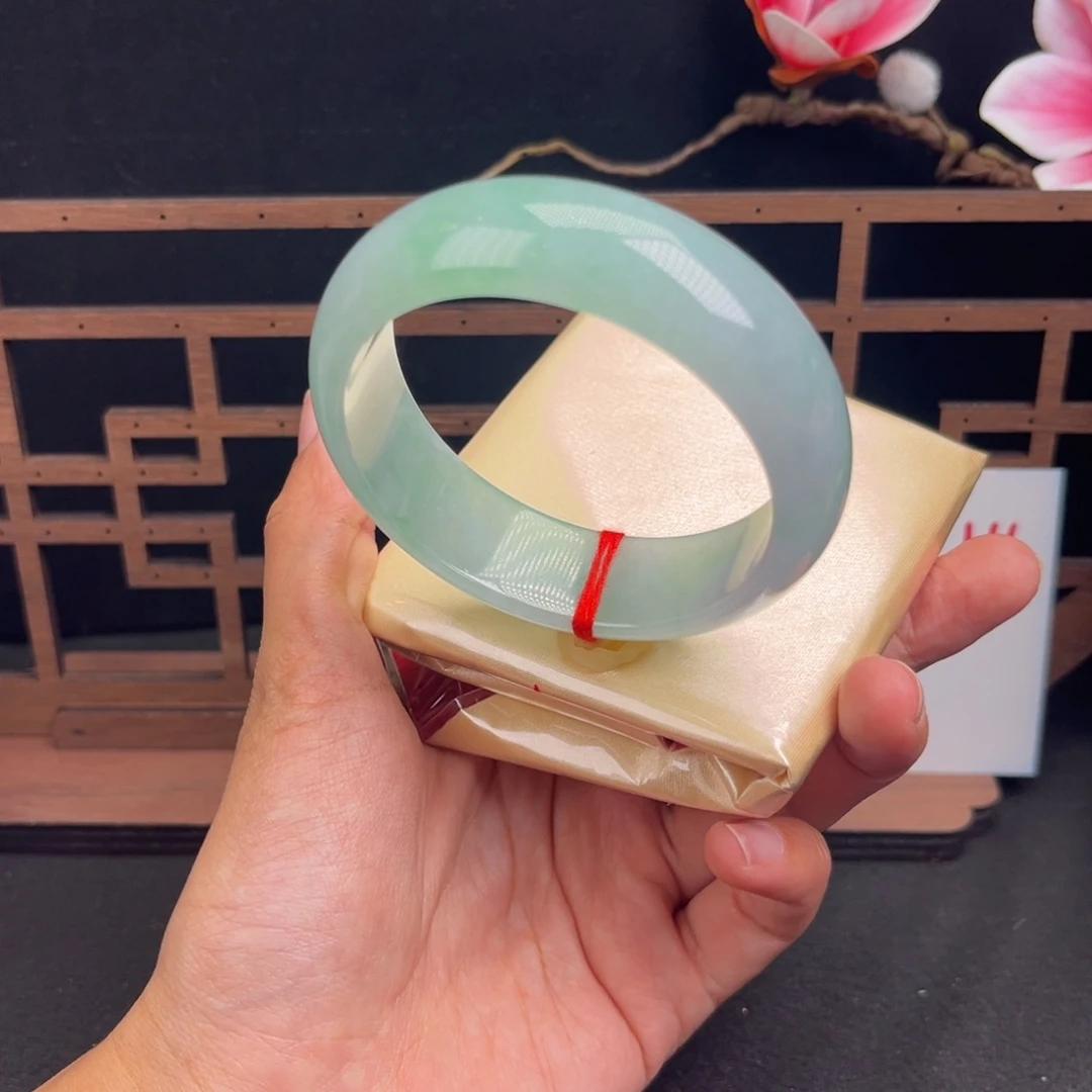 翡翠未镶嵌手镯宽轮胎序号37