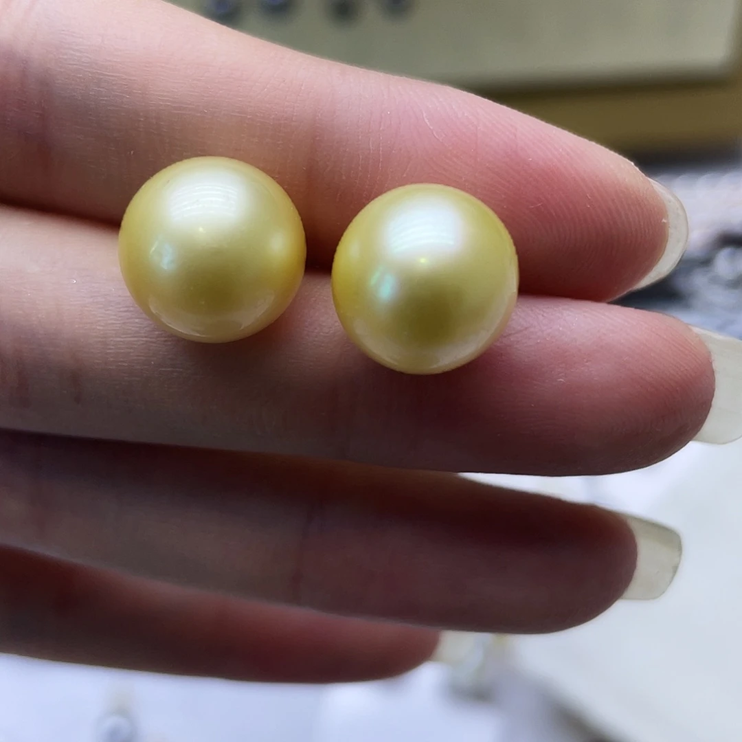 银S925镶嵌海水珍珠耳饰