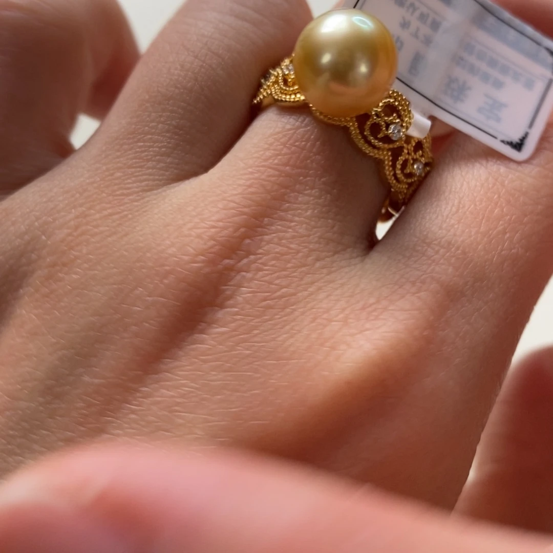 海水珍珠戒圈银S925镶嵌