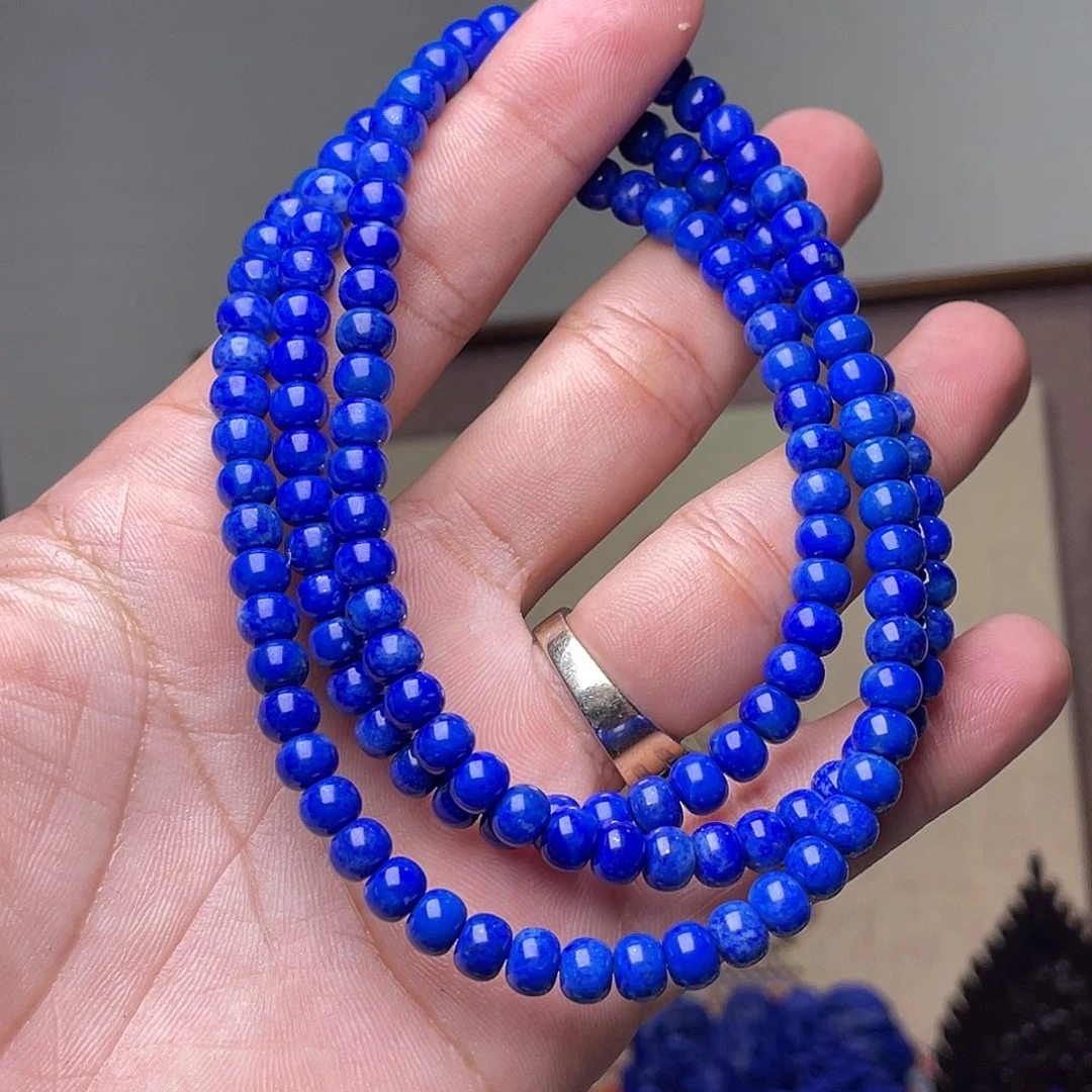 青金石未镶嵌克莱因蓝老型108颗6mm