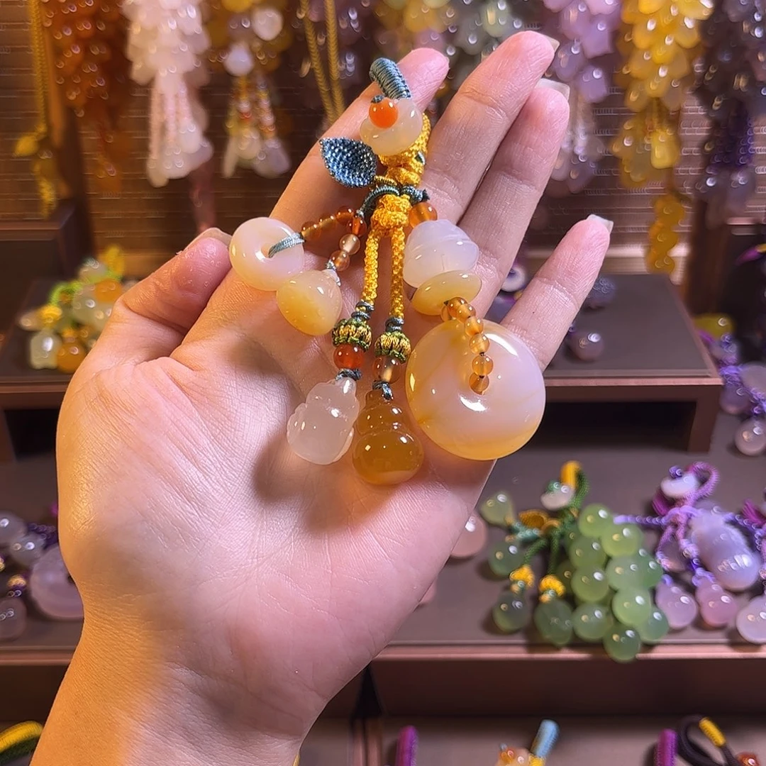 未镶嵌车挂玛瑙/玉髓钥匙扣