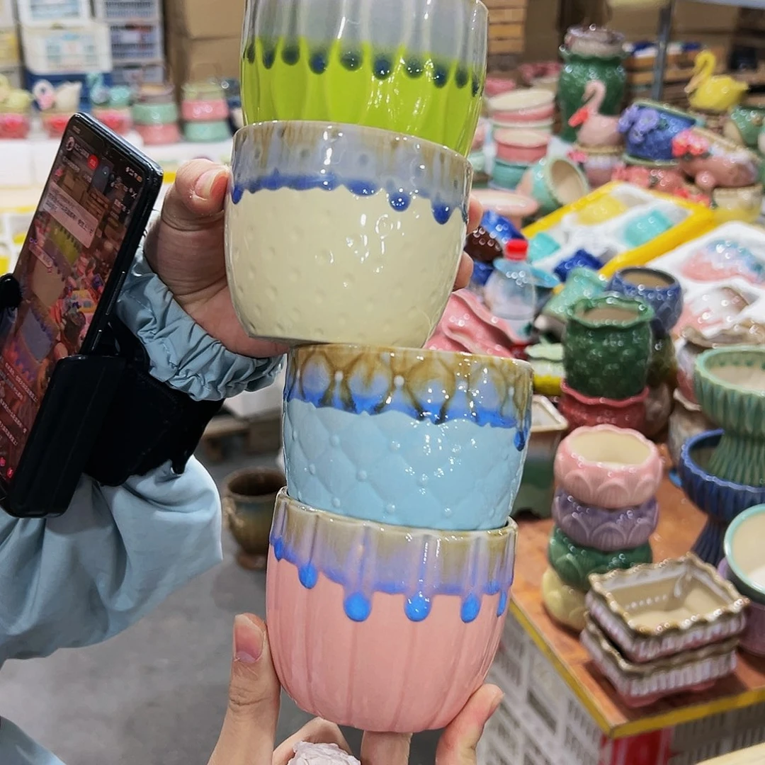 陶瓷福利款多肉花盆口径9高度8