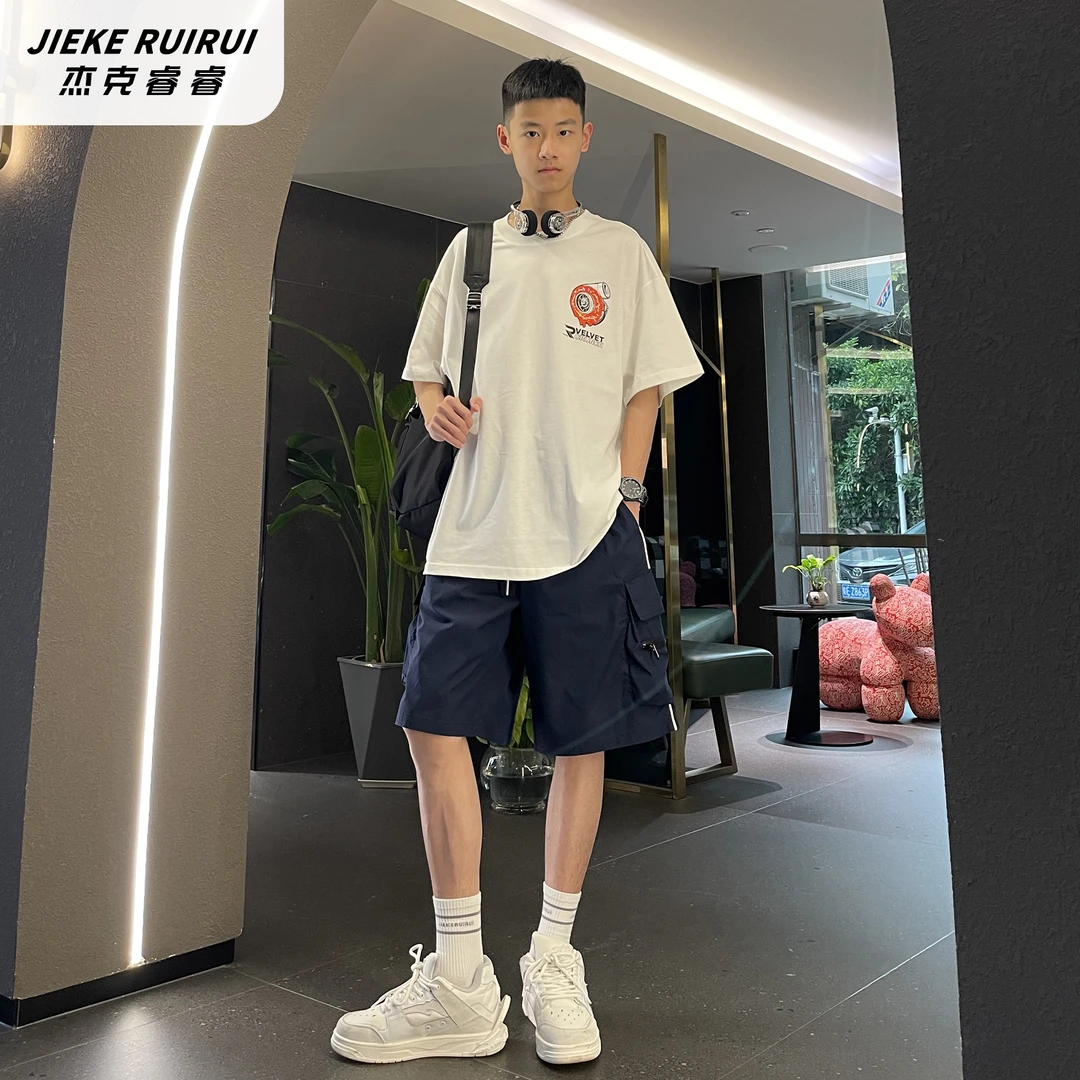 【现货-宝】夏季新款凉感薄款简约短袖T恤中大童宽松上衣杰克睿睿