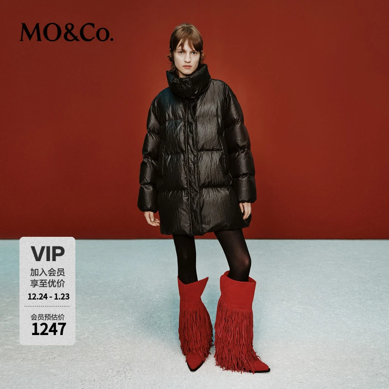 MOCO羽绒服RECTO设计师联名冬涂层光泽微皱MBD4EIN032