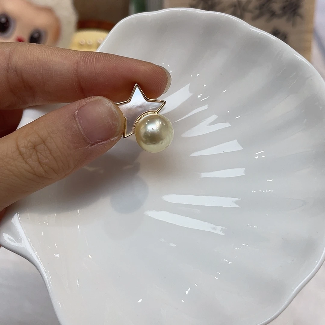 银S925镶嵌吊坠(不含链)海水珍珠