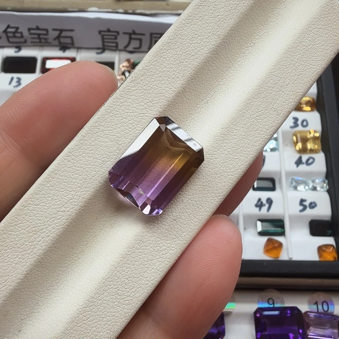 珠宝半成品紫晶未镶嵌抢购福利款天然紫黄晶12×16毫米