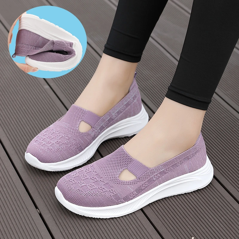 足力健安全老人鞋官方正品妈妈鞋夏季凉鞋防滑软底老北京布鞋女轻