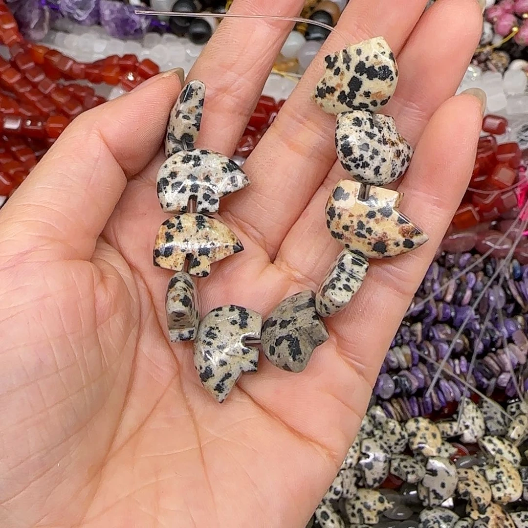 玛瑙/玉髓合金珠宝半成品斑点石10颗