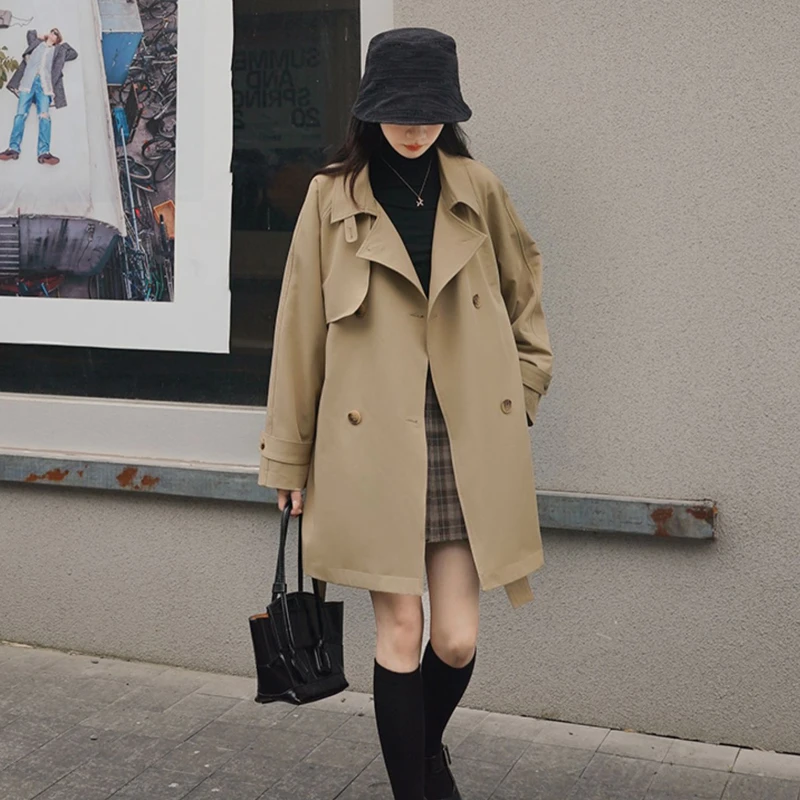 UQS法式慵懒风风衣2025秋季小个子时尚减龄高级感卡其色风衣外套