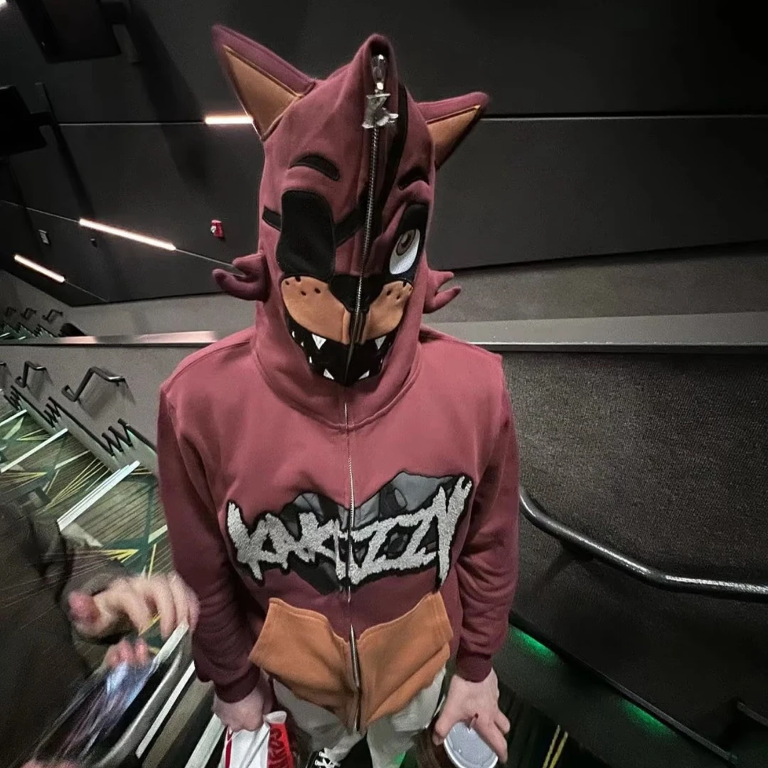 007#某4张！开衫外套春秋冬季新款潮牌宽松连帽卫衣男女拉链夹克