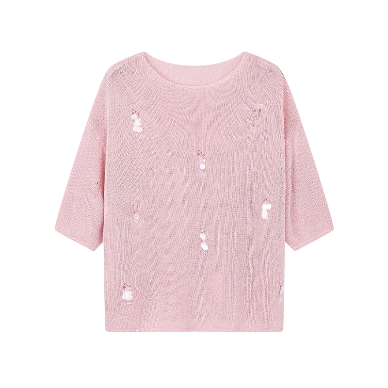 【达人专属】设计感亮片针织衫ZW6546