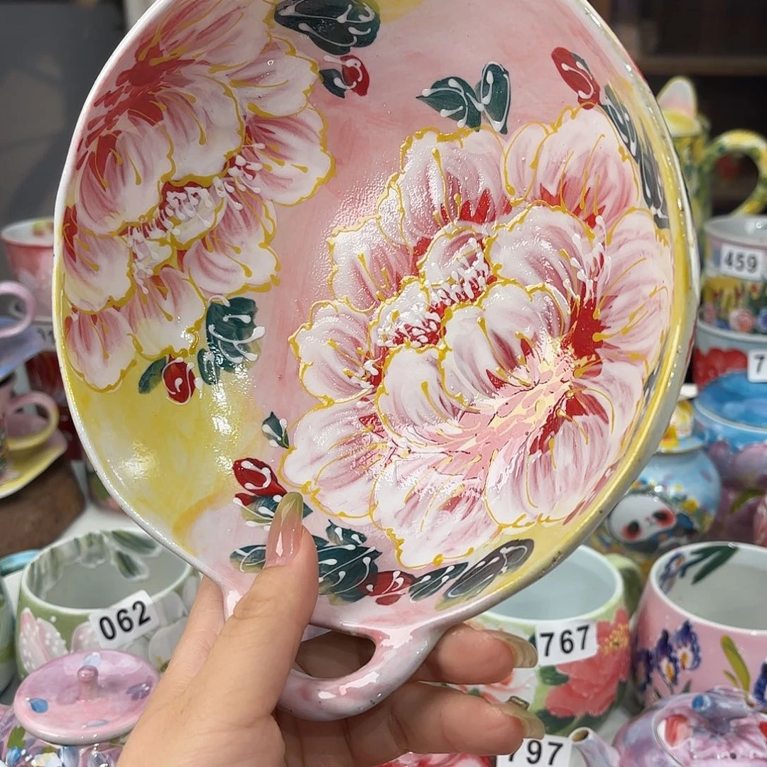 瓷片景德镇手绘高温釉下彩陶瓷茶具