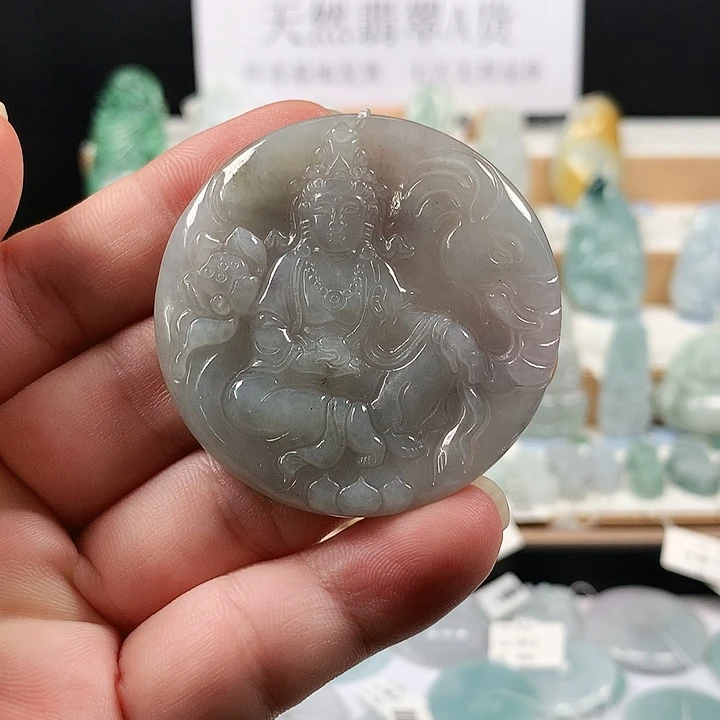 吊坠(不含链)未镶嵌翡翠86普贤菩萨