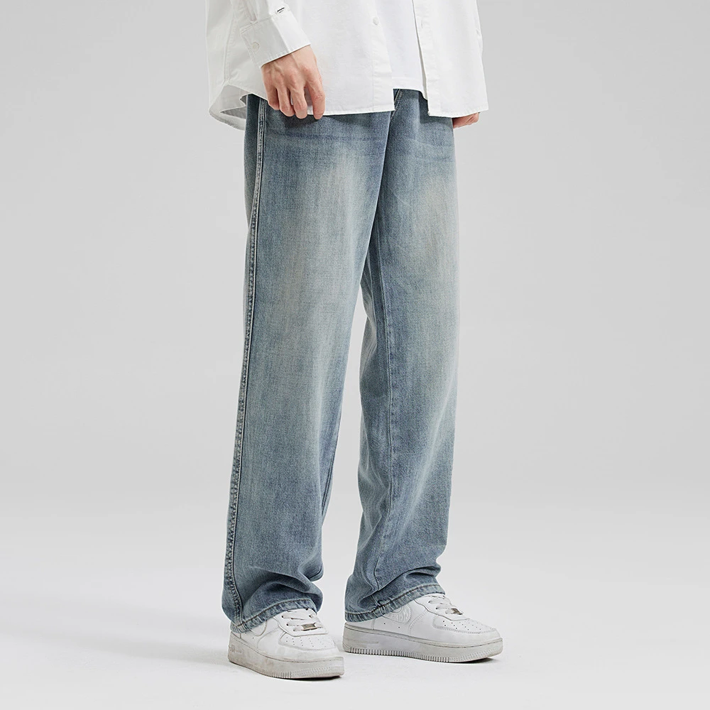 牛仔裤宽松男款高街潮牌2025长裤子直筒美式夏季男士新款裤子高端