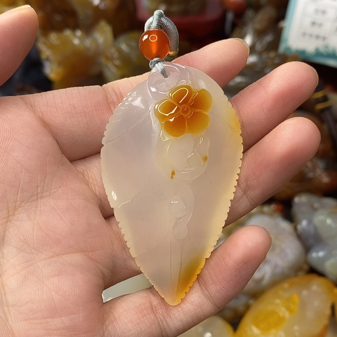 玛瑙/玉髓未镶嵌吊坠