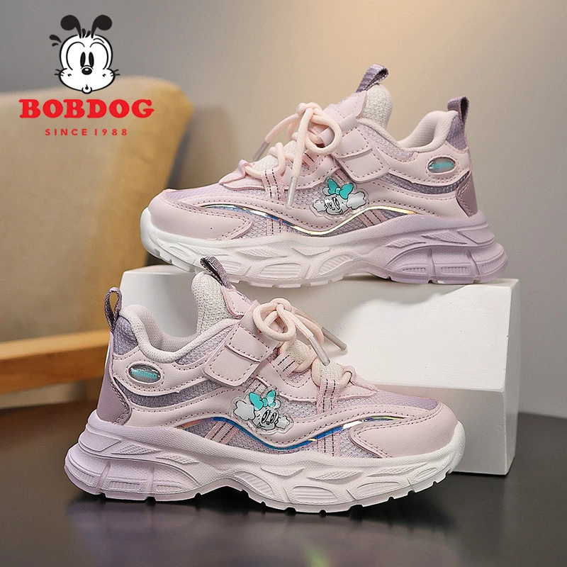 巴布豆童鞋女童网面时尚休闲鞋爆款2024春秋中大童运动鞋